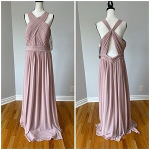 Hayley Paige Occasions Chiffon Gown size 16 Dusty Rose  5760 New with tags